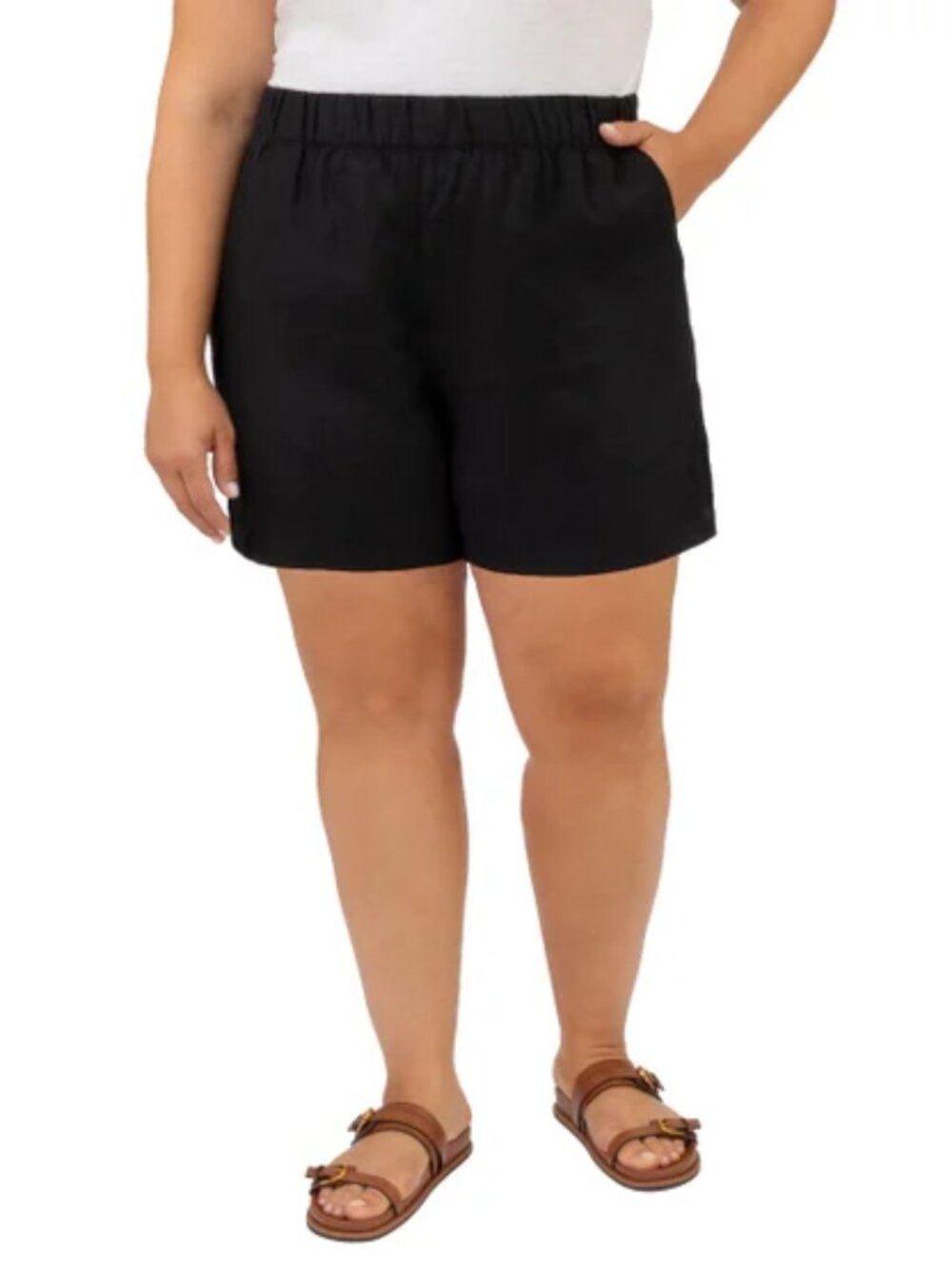 BLANKNYC Linen Blend Shorts Women’s XL Black NWT Pull on